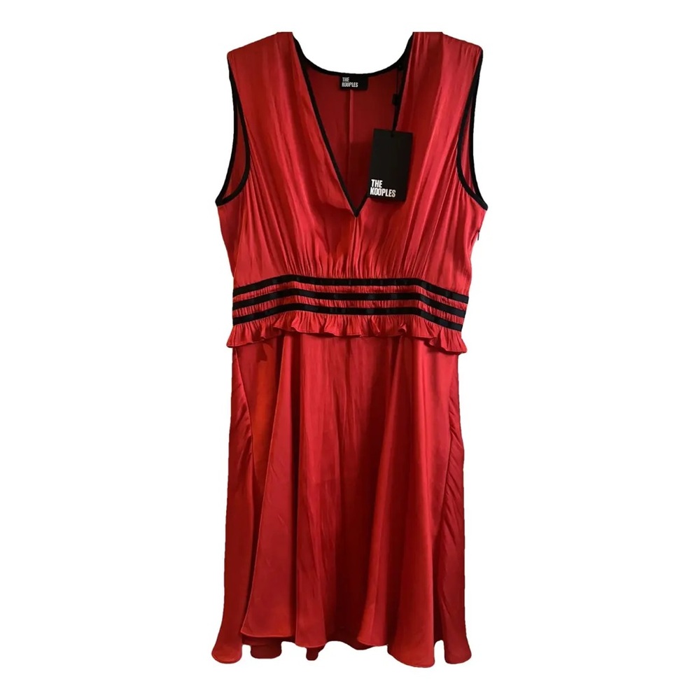 The Kooples Vibrant Red Dress with Black Accents